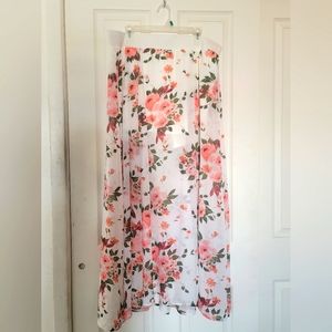 Torrid Floral maxi skirt with sewn in shorts size 1.